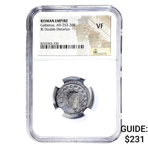 Roman Gallienus, AD 253-268 BI Dbl-Denarius NGC VF