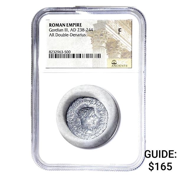 Roman Gordian III, AD 238-244 AR Dbl-Denarius NGC F