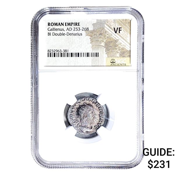 Roman Gallienus, AD 253-268 BI Dbl-Denarius NGC VF