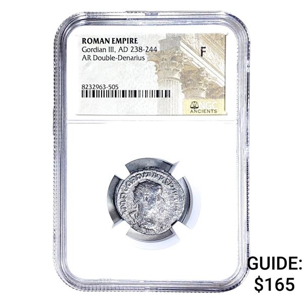 Roman Gordian III, AD 238-244 AR Dbl-Denarius NGC F
