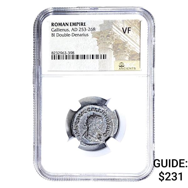 Roman Gallienus, AD 253-268 BI Dbl-Denarius NGC VF