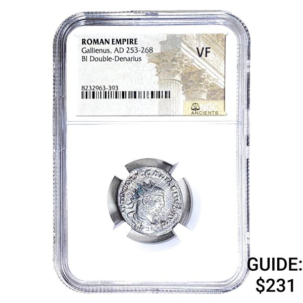 Roman Gallienus, AD 253-268 BI Dbl-Denarius NGC VF