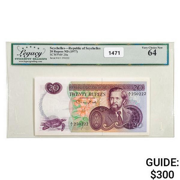 1977 Seychelles 20 Rupees ND Currency Legacy