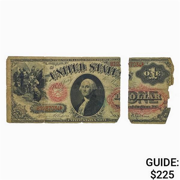 1878 $1 Legal Tender Note Torn