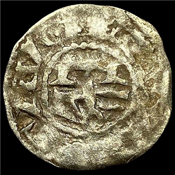 Crusades France Anjou Silver Denier NEARLY UNCIRCULATED