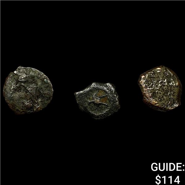 [3 Coins] Luke 12: 1-4 103-76 BC Widow's Mite NEARLY UNCIRCULATED
