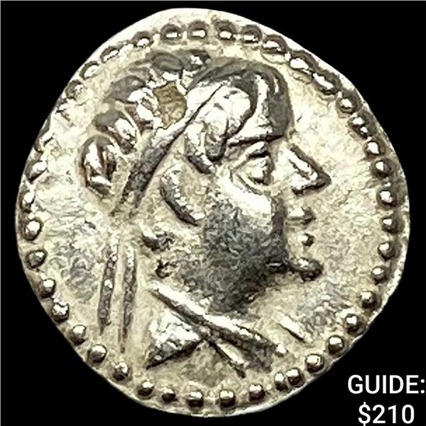 Bactria Eukratides I 170-145 BC Silver Obol CHOICE AU
