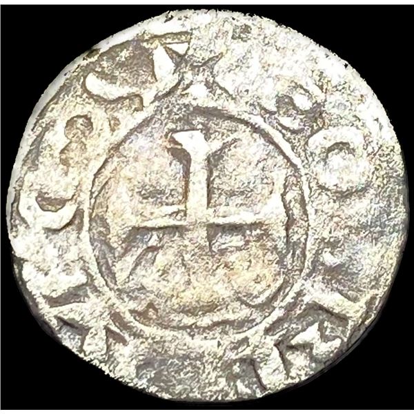 1100s Crusades France Anjou Silver Denier NEARLY UNCIRCULATED