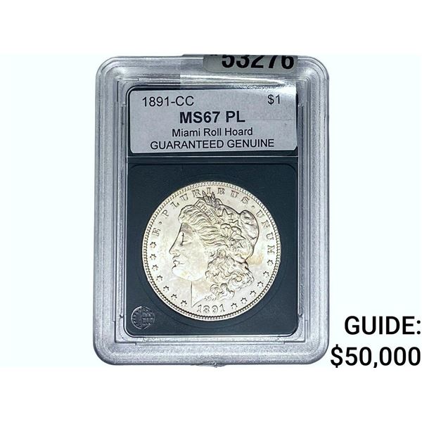 1891-CC Morgan Silver Dollar GG MS67 PL