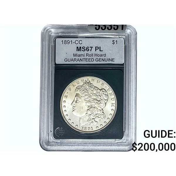 1891-CC Morgan Silver Dollar GG MS67 PL
