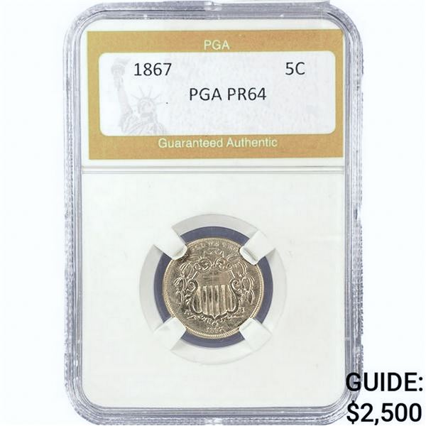 1867 Shield Nickel PGA PR64