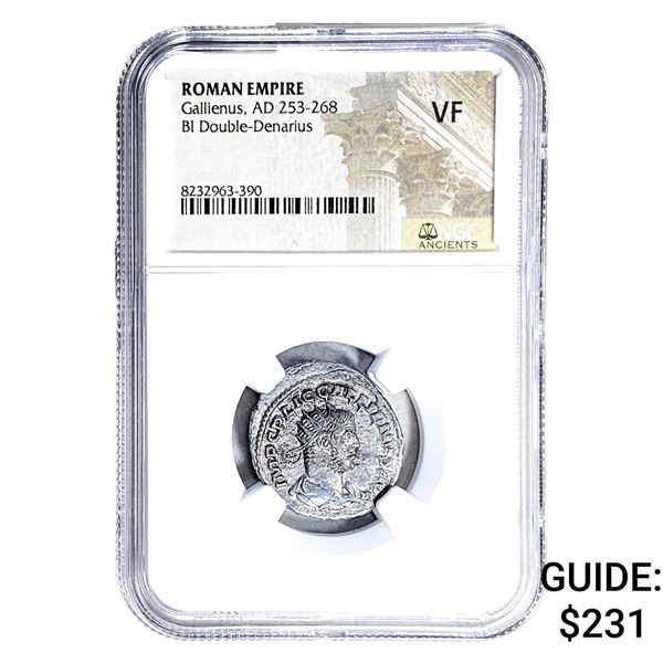 Roman Gallienus, AD 253-268 BI Dbl-Denarius NGC VF