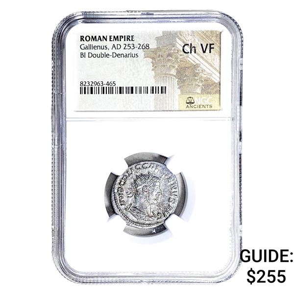 Roman Gallienus, AD 253-268 BI Dbl-Denarius NGC Ch VF