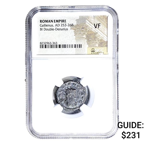 Roman Gallienus, AD 253-268 BI Dbl-Denarius NGC VF