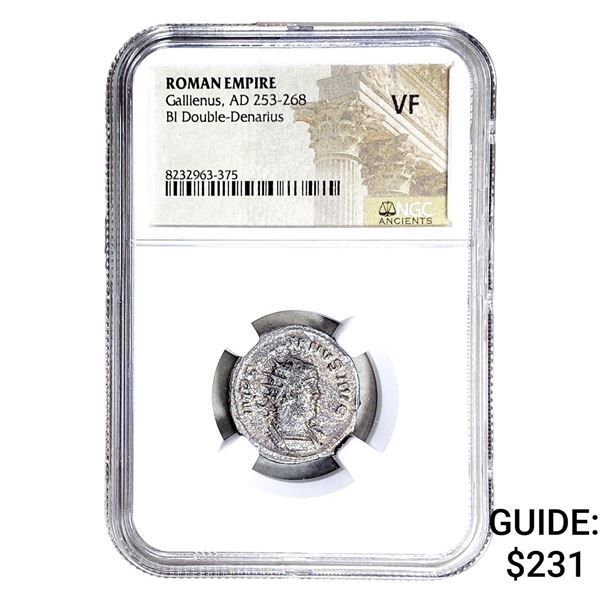 Roman Gallienus, AD 253-268 BI Dbl-Denarius NGC VF