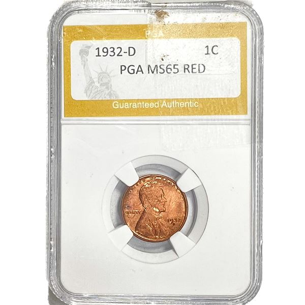1932-D Wheat Cent PGA MS65 Red
