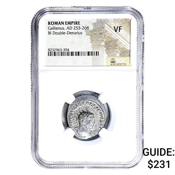Roman Gallienus,AD 253-268 BI Dbl-Denarius NGC VF