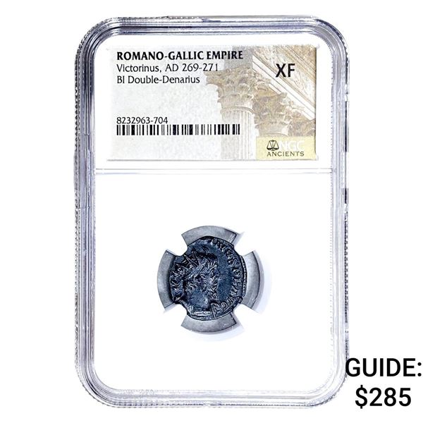 Romano-Gallic Victorinus AD269-271BI Dbbl-Denarius NGC XF