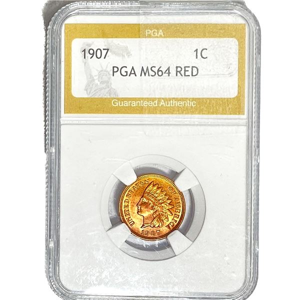 1907 Indian Head Cent PGA MS64 Red