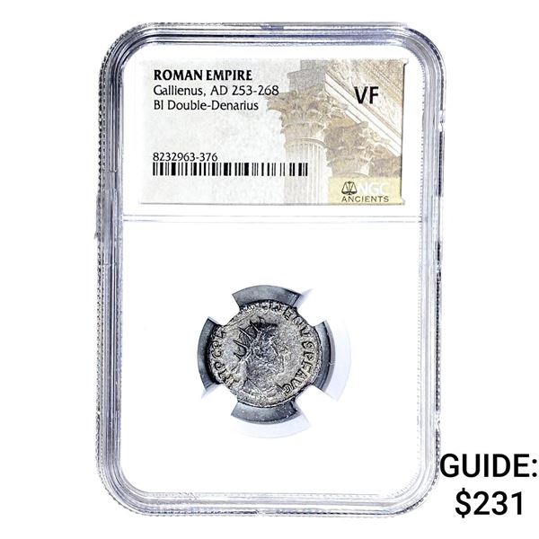 Roman Gallienus,AD 253-268 BI Dbl-Denarius NGC VF