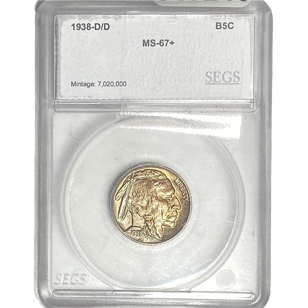1938-D/D Buffalo Nickel SEGS MS67+