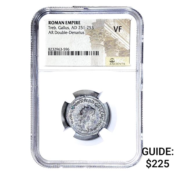 Roman Treb, Gallus, AD 251-253 AR Dbl-Denarius NGC VF