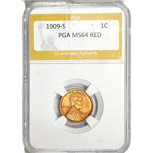 1909-S Wheat Cent PGA MS64 Red