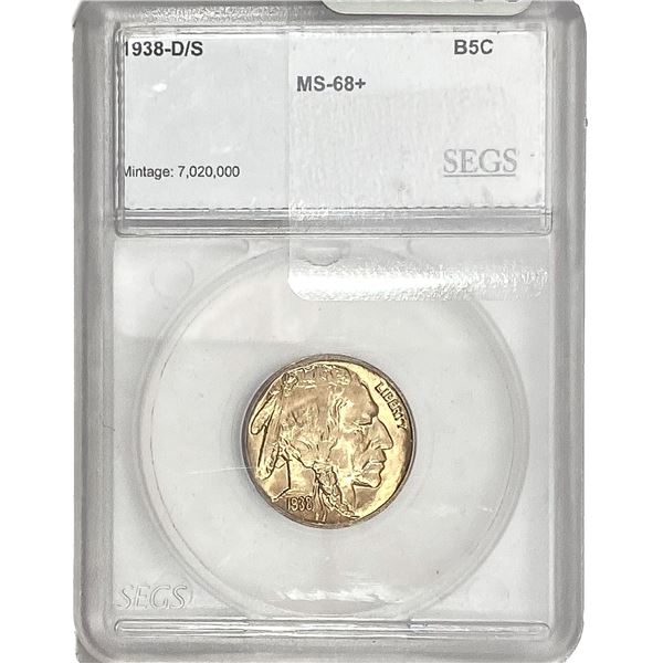 1938-D/S Buffalo Nickel SEGS MS68+