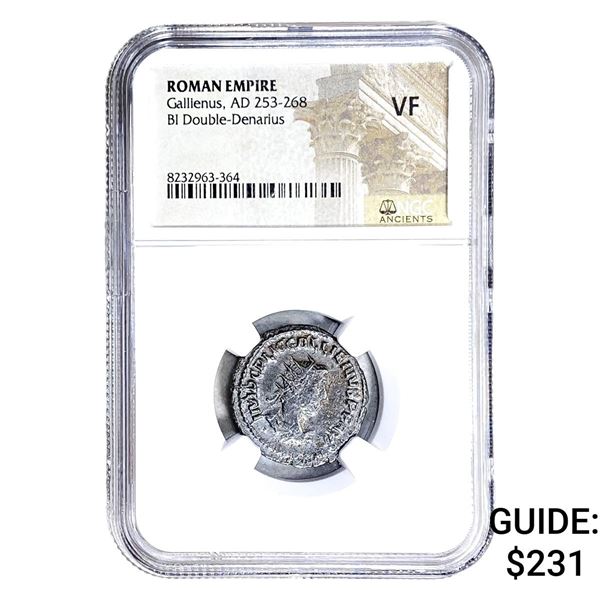 Roman Gallienus,AD 253-268 BI Dbl-Denarius NGC VF