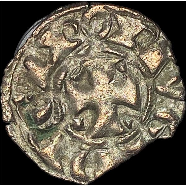 1261-1325 Portugal Crusades Dinis I Silver Dinero NEARLY UNCIRCULATED