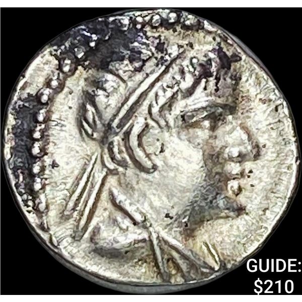 Bactria Eukratides I 170-145 BC Silver Obol CHOICE AU