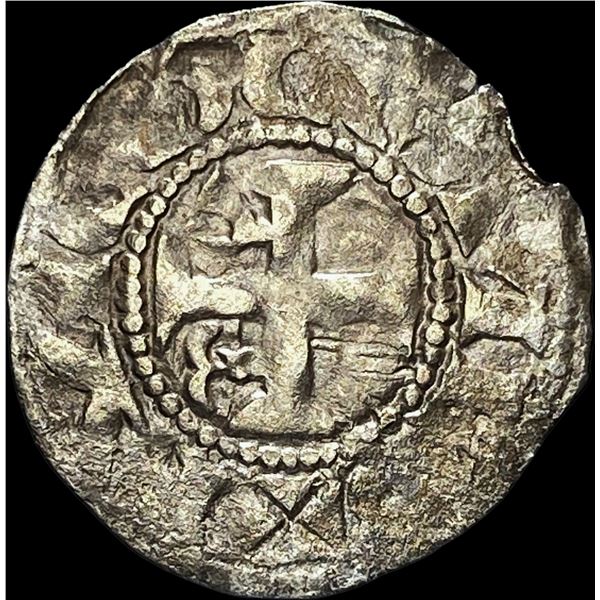 1100s Crusades France Anjou Silver Denier NEARLY UNCIRCULATED