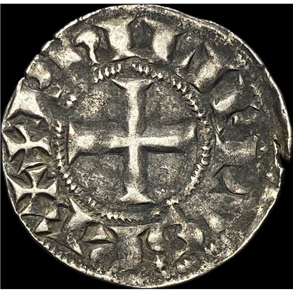 1297-1301 AD Frankish Greece Silver Denier NEARLY UNCIRCULATED