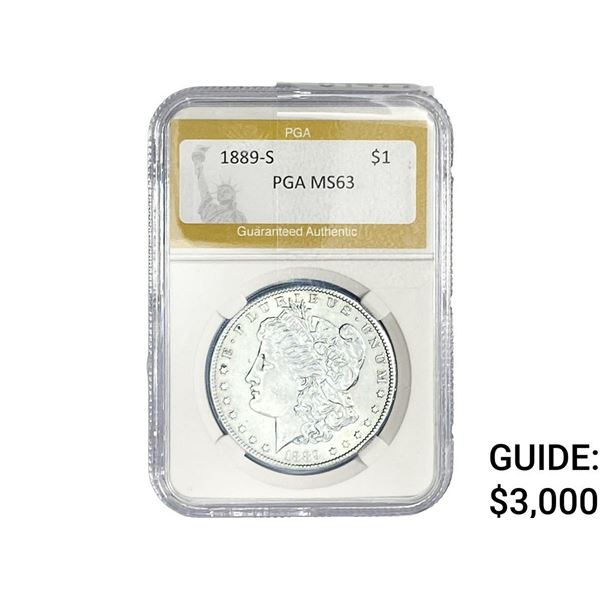 1889-S Morgan Silver Dollar PGA MS63