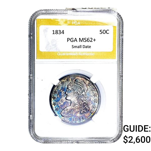 1834 Capped Bust Half Dollar PGA MS62+