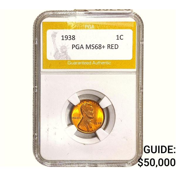 1938 Wheat Cent PGA MS68+ Red