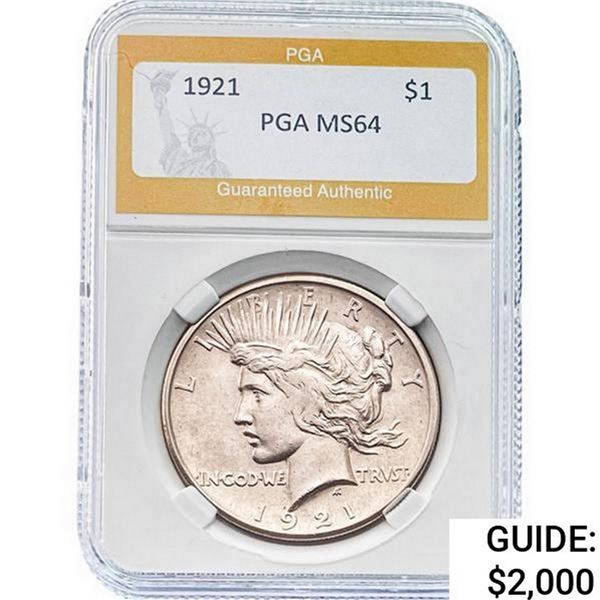 1921 Silver Peace Dollar PGA MS64