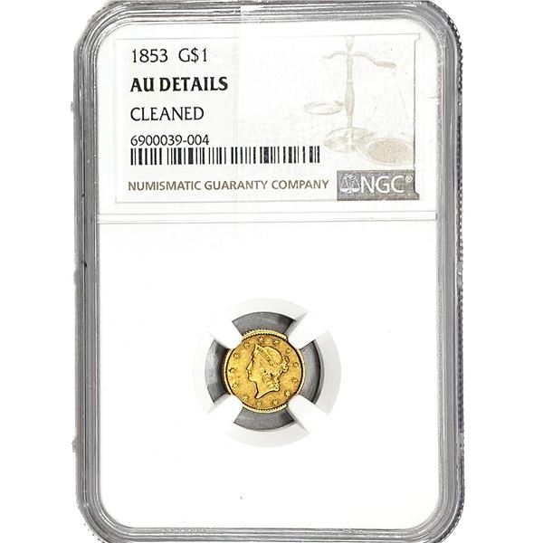 1853 Rare Gold Dollar NGC AUDetails