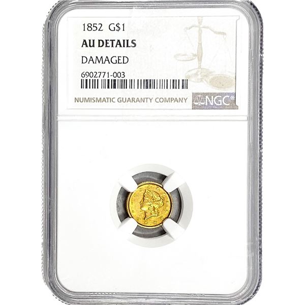 1852 Rare Gold Dollar NGC AUDetails