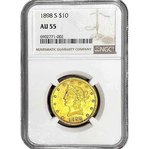 1898-S $10 Gold Eagle NGC AU55