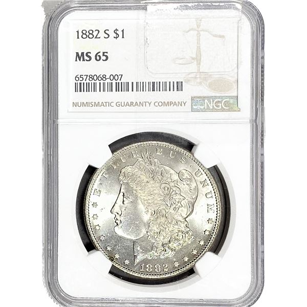 1882-S Morgan Silver Dollar NGC MS65