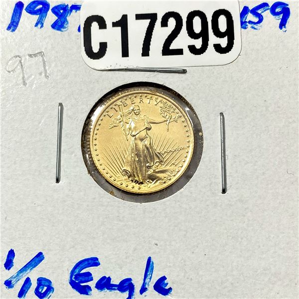 1987 Gold $5 American Eagle 1/10 oz