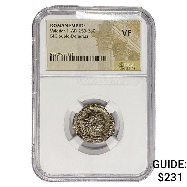 Roman Valerian I, AD 253-260 BI Double-Denarius NGC VF