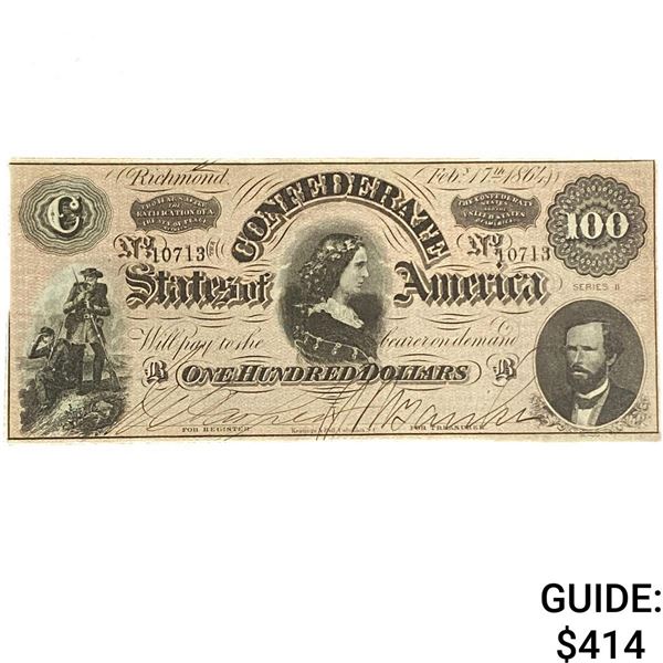 1864 $100 Confederate States of America 7