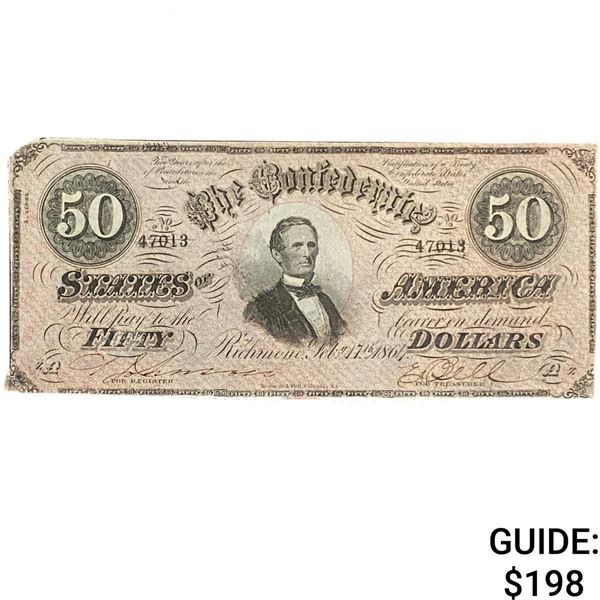 1864 $50 Confederate States of America 6