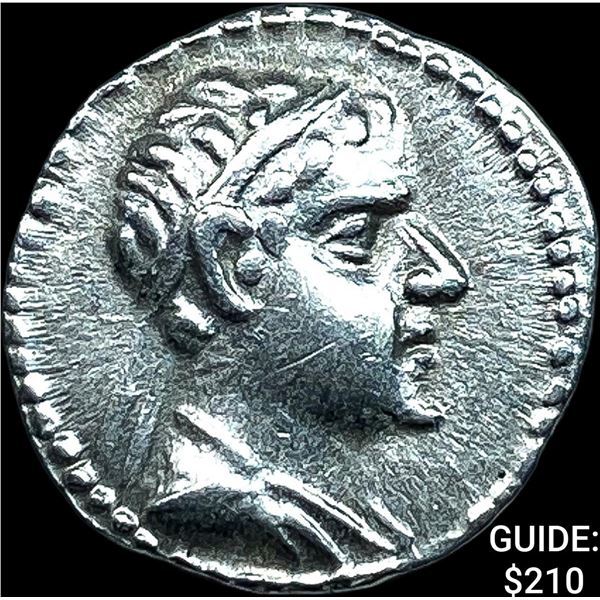 Bactria Eukratides I 170-145 BC Silver Obol CHOICE AU