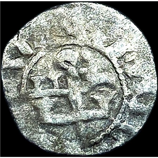 1100s Crusades France Anjou Silver Denier NEARLY UNCIRCULATED