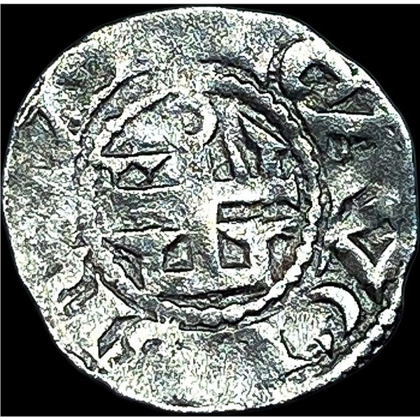 Crusades France Anjou Silver Denier NEARLY UNCIRCULATED