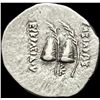 Image 2 : Bactria Eukratides I 170-145 BC Silver Obol CHOICE AU