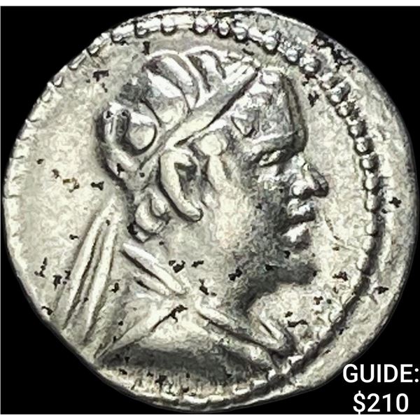 Bactria Eukratides I 170-145 BC Silver Obol CHOICE AU